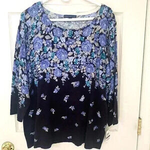 NWT Karen Scott top Size XXL 3/4 SLEEVE